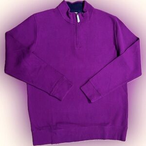 NWOT Lands End SZ L/T (42-44) rosy/pink quarter zip sweater/chest 48”-60”